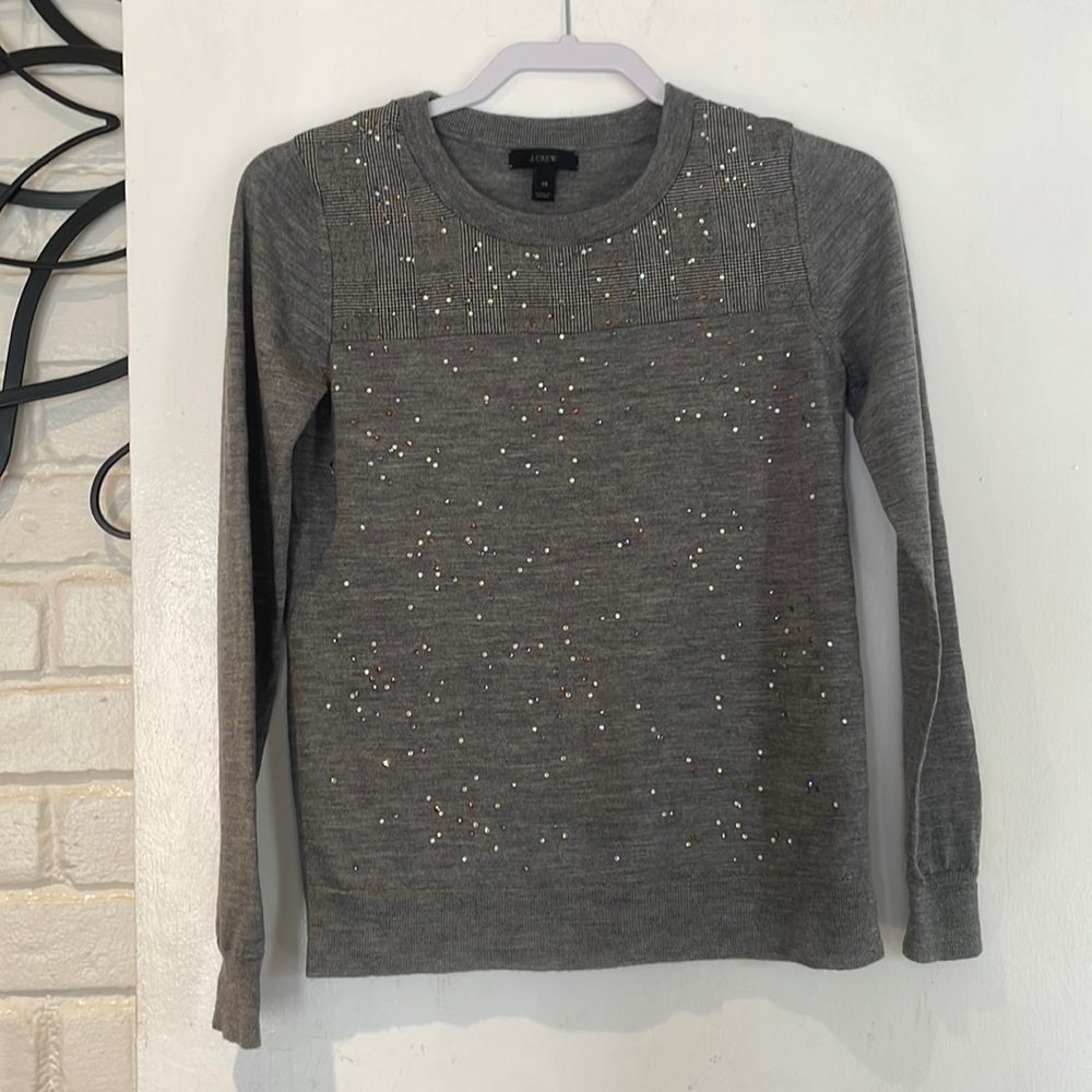 JCREW merino wool gray sweater Sz XS